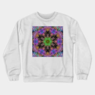 Weave Mandala Green Pink and Blue Crewneck Sweatshirt